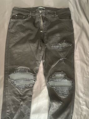 AMIRI Black Distressed Ripped Jeans
